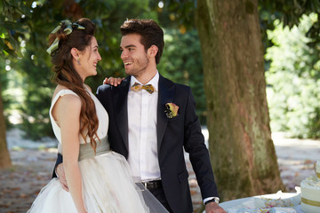 Portrait Of Happy Beautiful Young Married Couple