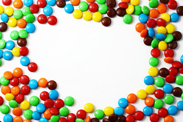 Obraz premium sweet color candy in white background