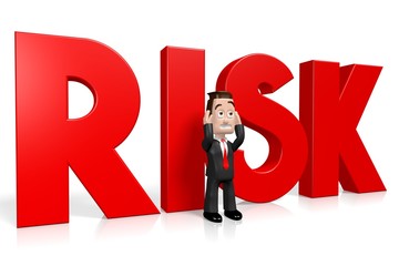 3D businessman - risk concept