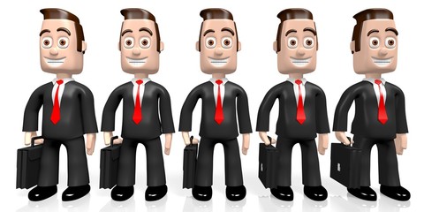 3D businessmen with suitcases - great for topics like salesmen etc.