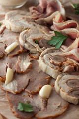 Assorted homemade meat products