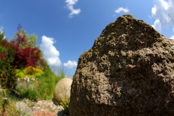 Stone in the garden.