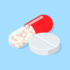 Medical pill and tablet.
