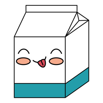 milk box kawaii character vector illustration design