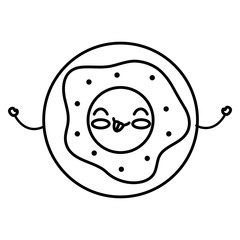 delicious donut kawaii character vector illustration design