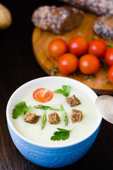 Cream soup of asparagus