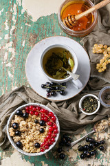 Home made granola berry brunch