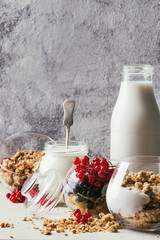 Granola breakfast with milk