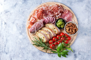 Set of meat antipasti