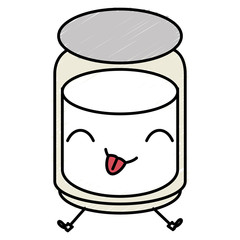 mason jar with ingredient kitchen kawaii character vector illustration design