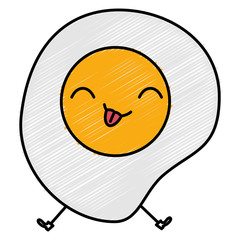 egg fried kawaii character vector illustration design