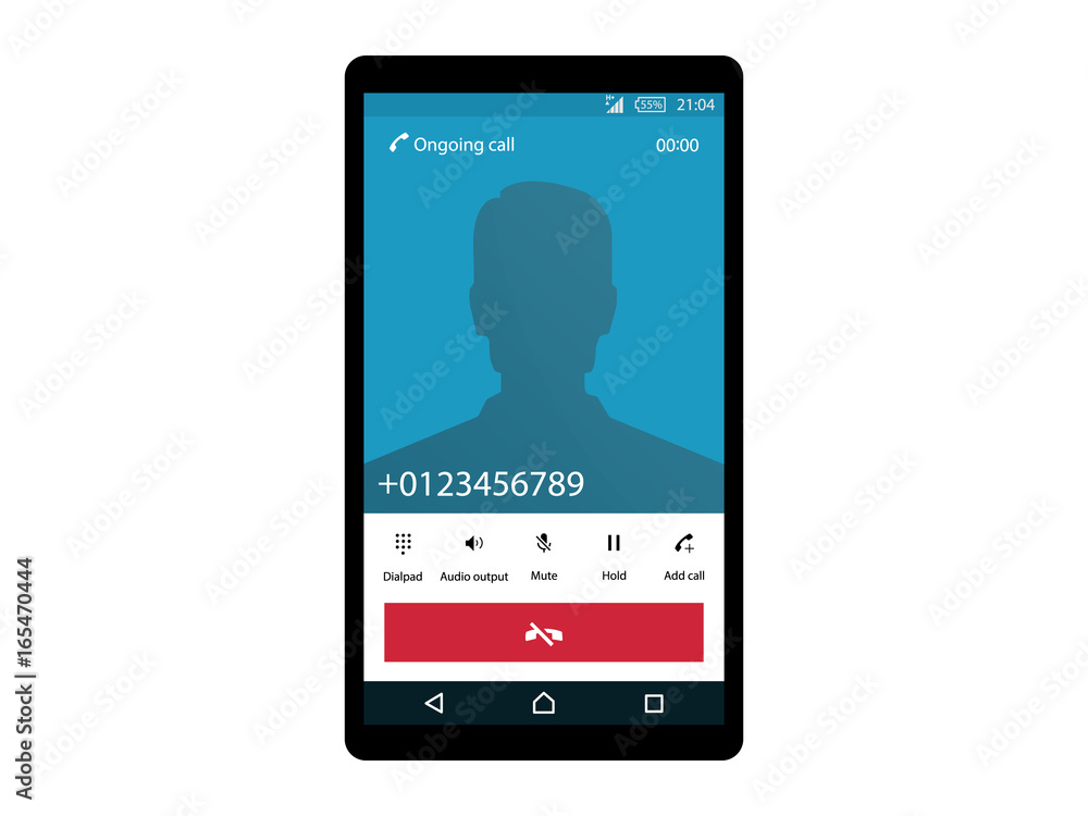 Poster ongoing call interface on mobile vector