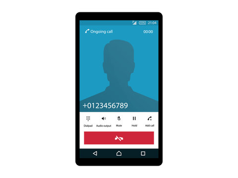 Ongoing call interface on mobile Vector