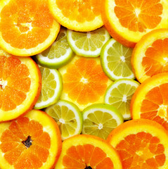 citrus slices seen from above