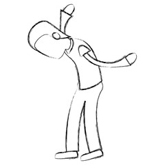 Fototapeta premium Avatar of an actor acting pose vector illustration design