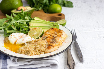 Healthy salad bowl with quinoa