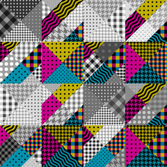 Seamless background pattern. Geometric patchwork pattern