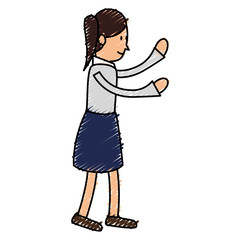 Avatar of actris in actoral pose vector illustration design