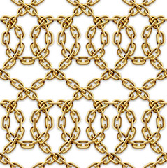 Vector seamless pattern of golden chains