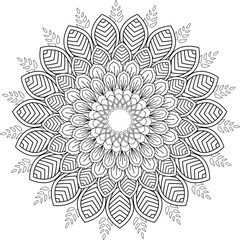 Flower Mandala vector illustration. Oriental pattern, vintage decorative elements. symmetry, kaleidoscopeic, chakran, moroccan, retro 