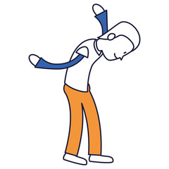 Avatar of an actor acting pose vector illustration design