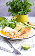 Healthy salad bowl with quinoa