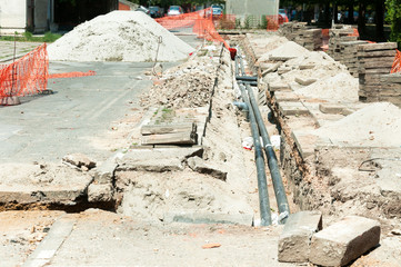 District heating pipes, District heating pipeline reparation and reconstruction parallel with the...