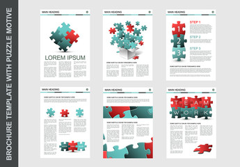 Obraz na płótnie Canvas brochure flyer design template with puzzle