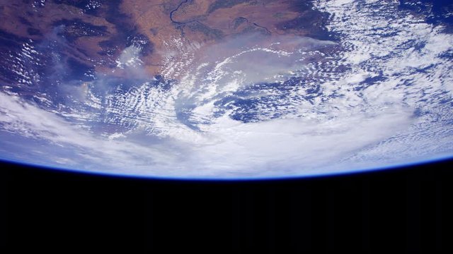 Beautiful Earth rotates in outer space