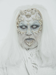 Wizard with long silver hair