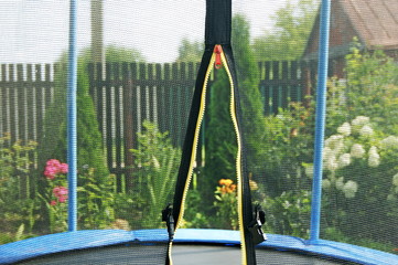 Children's trampoline for jumping in the open air