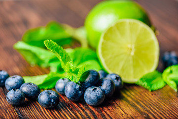 Blueberries, Lime and Mint.