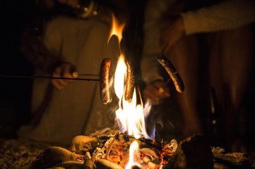  Friends Gathered Around a Campfire
