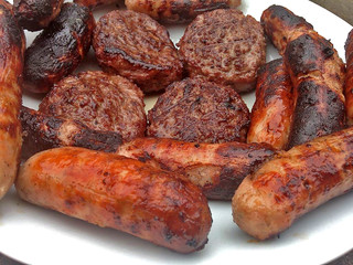 Grilling Season. BBQ Meat - beef and pork. Sausages and Burgers 