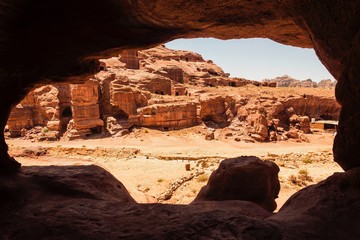 Caves in the ruins of Petra, Jordan