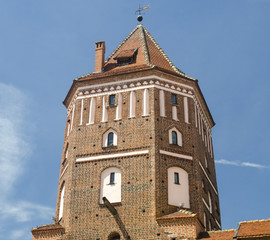 Fortress tower made of bricks, citadel