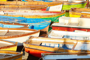 Fototapeta na wymiar Colorful stylish old boat on the water