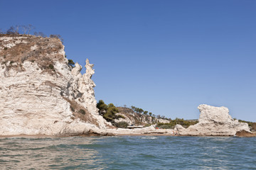 Italien Apulien  Gargano Vieste,  Felsenküste