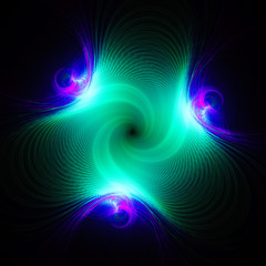Fireworks of colors. Rotation of neon lights. 3D surreal illustration. Sacred geometry. Mysterious psychedelic relaxation pattern. Fractal abstract texture. Digital artwork graphic astrology magic