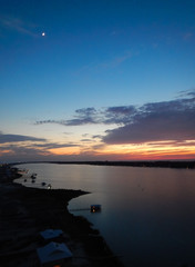 sunset over the lagoon
