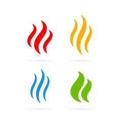 Aroma odor vector icon set