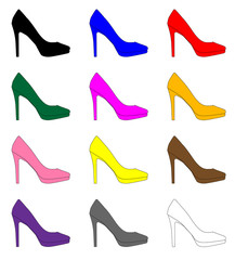 Stiletto Heel Shoe Icons
