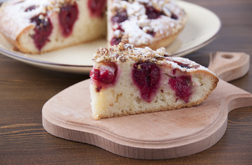 Cherry pie with walnuts