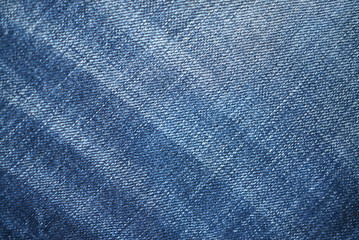 Naklejka premium Blue demin fabric texture background.