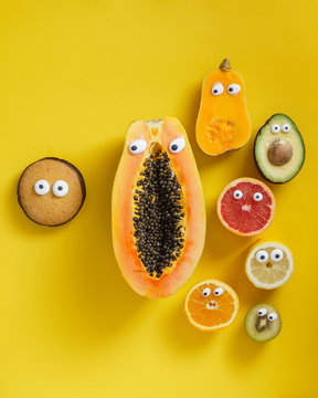 Naklejki funny fruits and vegetables