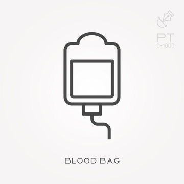 Line Icon Blood Bag