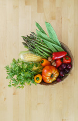 fresh vegetables in the basket