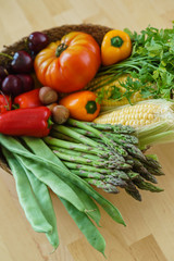 fresh vegetables in the basket
