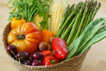 Fototapeta na wymiar fresh vegetables in the basket
