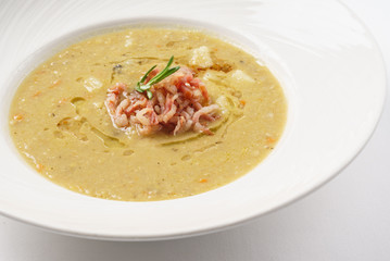 soup with bacon